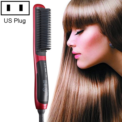 

Electric Hair Curler Comb Mini Coil Straight Dual-use Electric Splint Negative Ion Straight Hair Comb, Specification:U.S. Plug