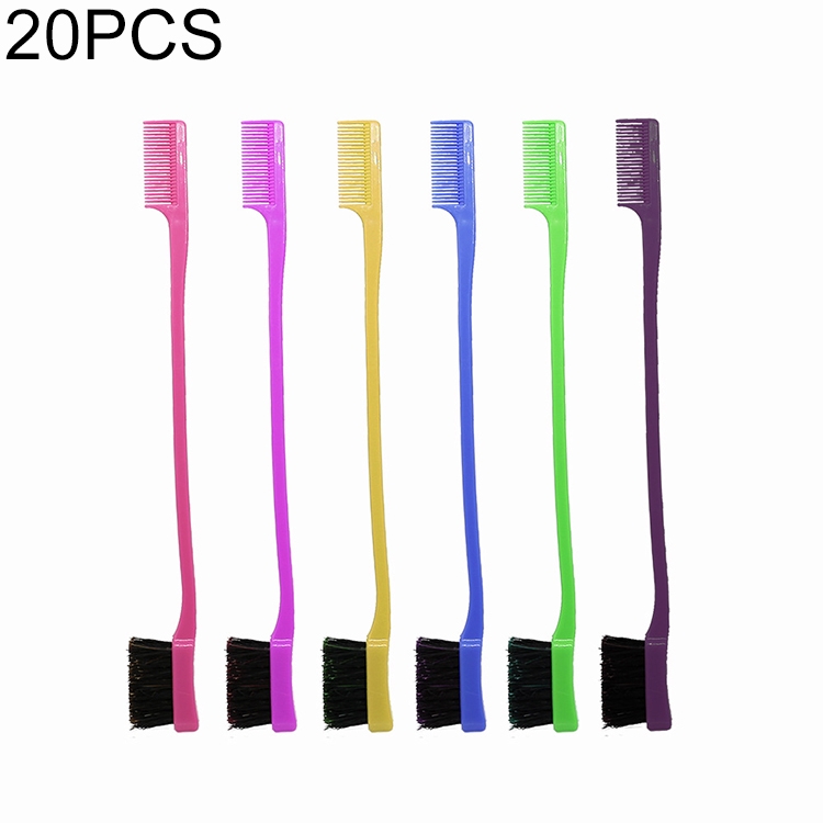 

20 PCS Beauty Double Sided Edge Control Hair Comb Hair Styling Hair brush Random Color