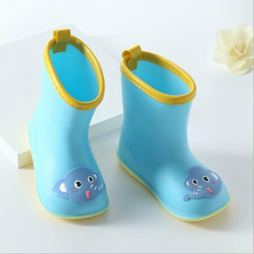 

Rubber Children Cartoon Rainshoes Candy Color Rain Boots, Size:Inner Length 13.5cm(Blue Elephant)