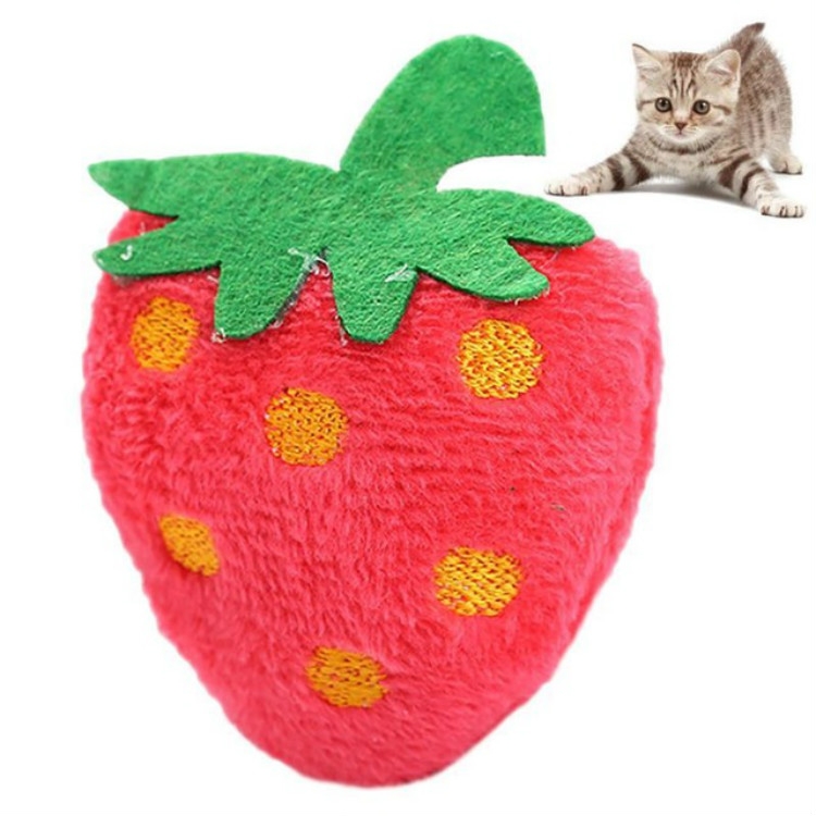 

5 PCS Cat Toy Cat Mint Fruit Animal Plush Toy Pet Toy(Strawberry)