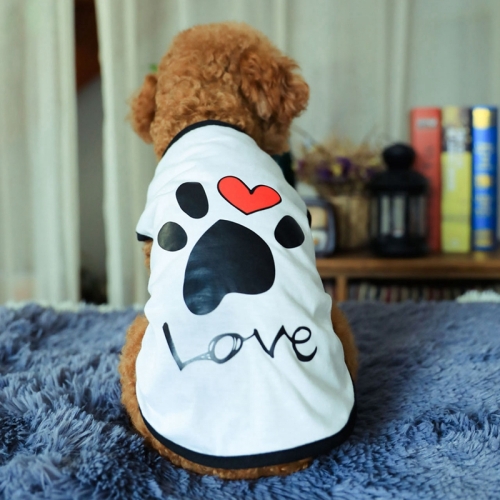 

Pet Clothes Dog Love Pattern Vest Dog Clothes, Size:XS(White)