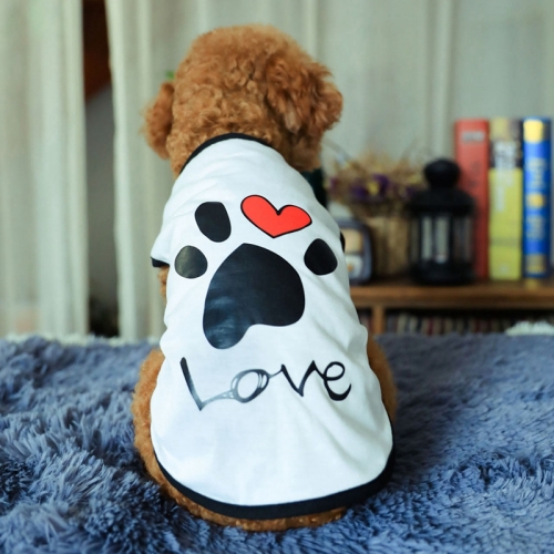 

Pet Clothes Dog Love Pattern Vest Dog Clothes, Size:S(White)