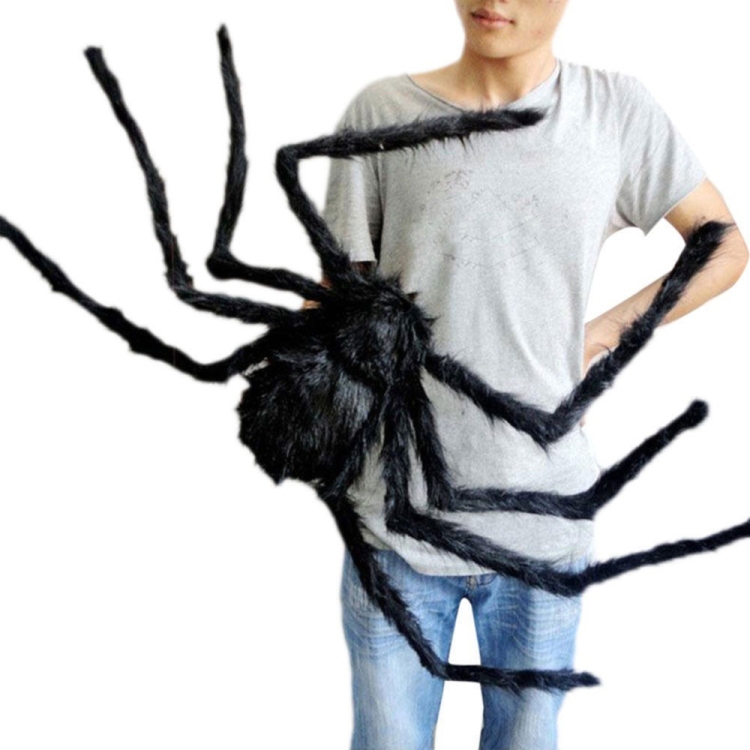 

2 PCS Creative Halloween Party Black Plush Spider Decoration, Size:75cm