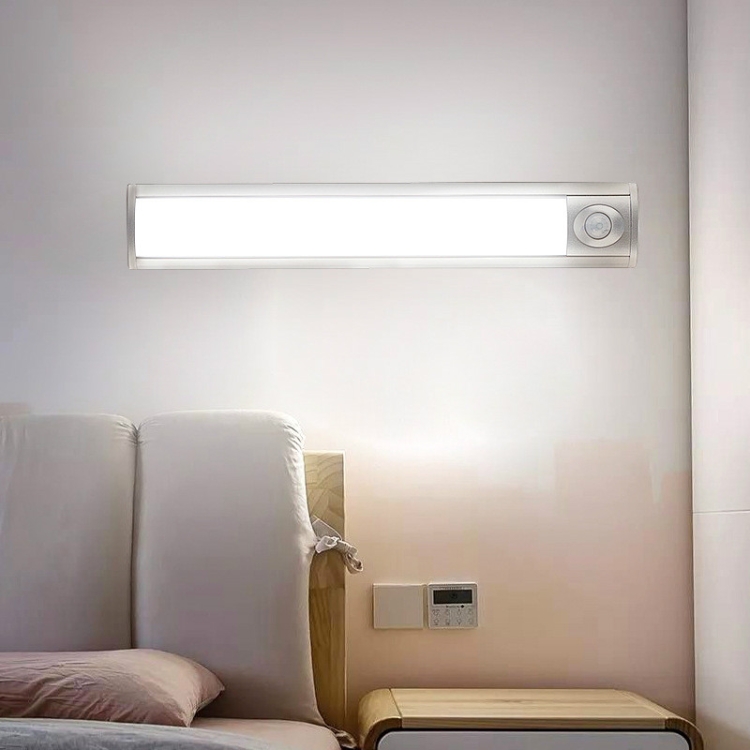 

LED Light Control Human Body Sensing Long LED Night Light Charging Wardrobe Light Kitchen Corridor, Light color:Warm Light, Size:120mm