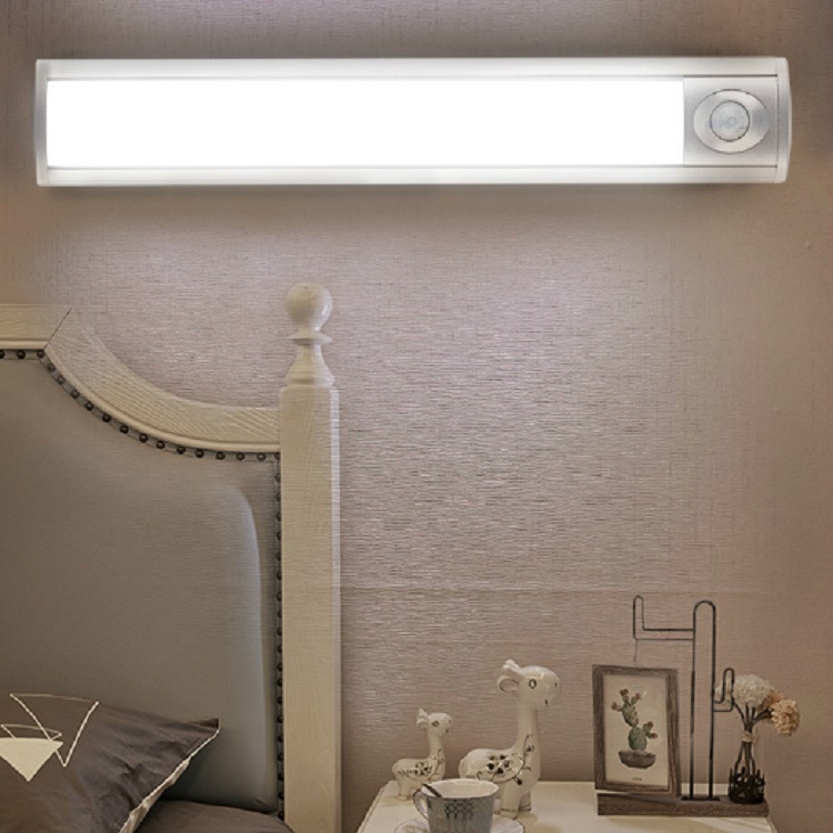 

LED Light Control Human Body Sensing Long LED Night Light Charging Wardrobe Light Kitchen Corridor, Light color:White Light, Size:240mm