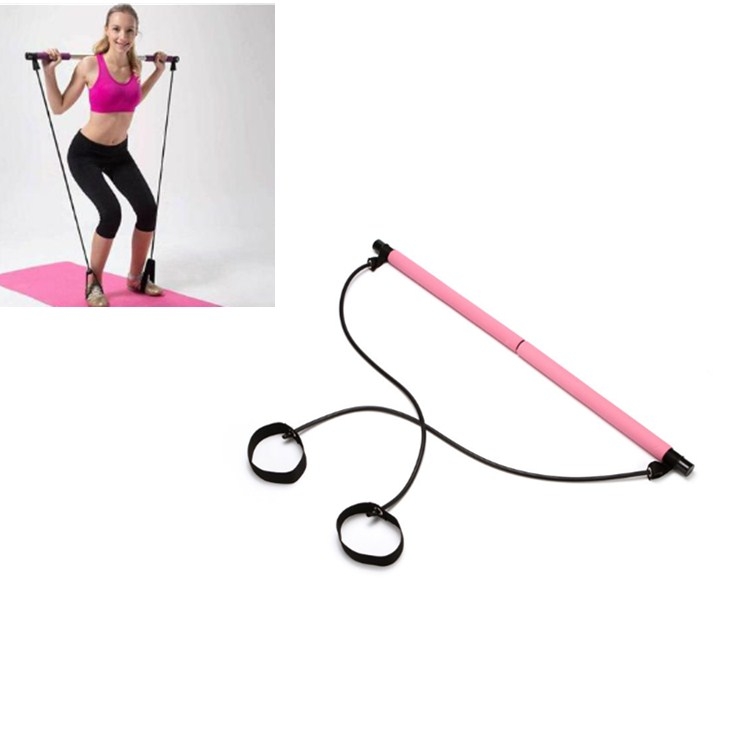 

Pilates Stick Yoga Fitness Equipment Sports Stretching Band(Pink)