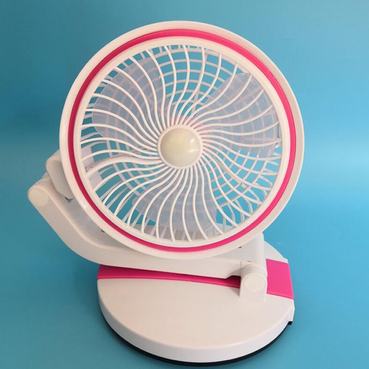 

Creative LED Student Desktop Fan USB Charging and Plugging Dual-use(Rose Red)