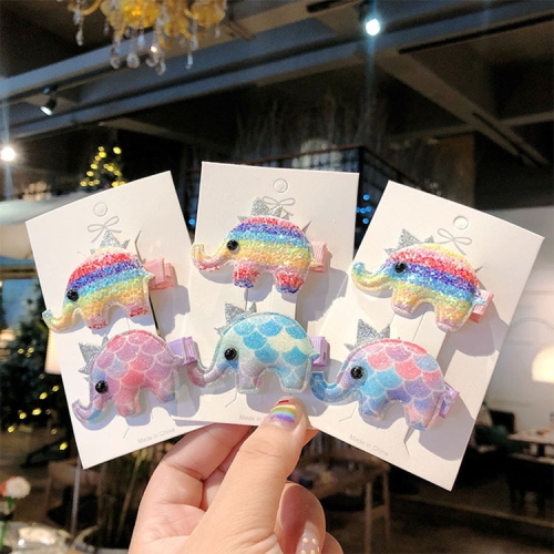 

2 PCS / Set Girls Sweet Animal Shape Children Cute Hair Clip Headwear, Random Color Delivery(7)