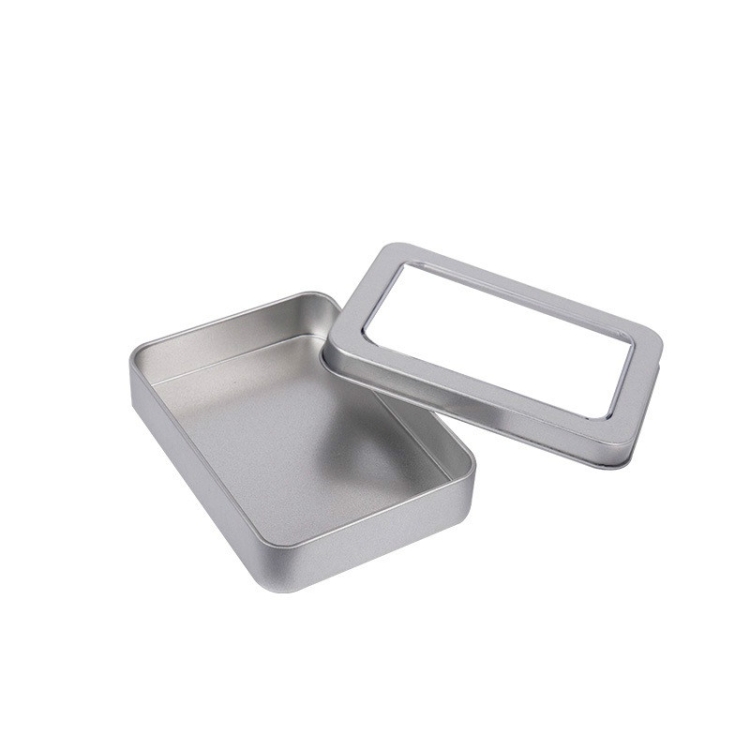 

11.5x8.5x2.2cm Rectangular Metal Storage Box Tinplate Business Card Storage Box(Fully Open Cover)
