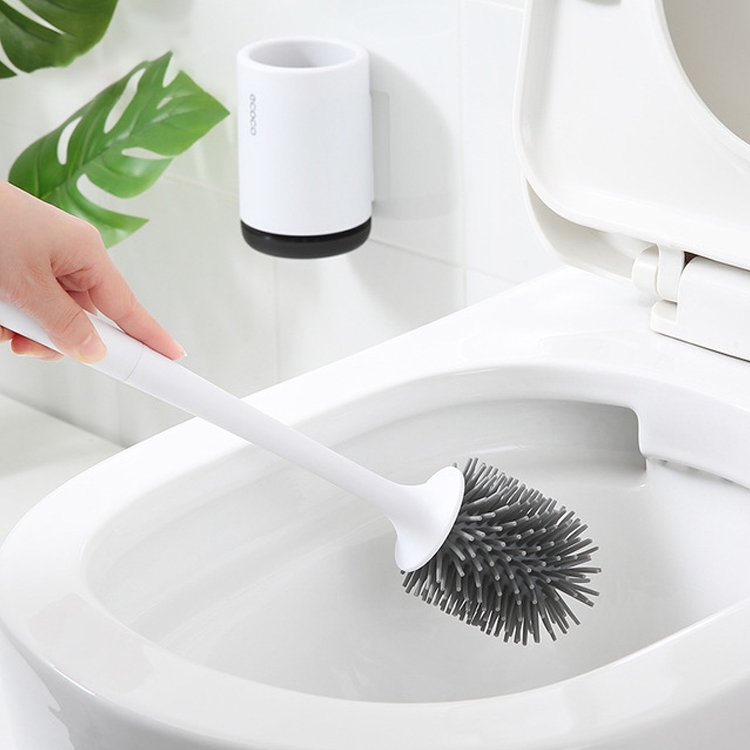 

ecoco Mounted Silicone Soft ToiletBrush Bathroom Cleaning Products, Style:Wall Mounted