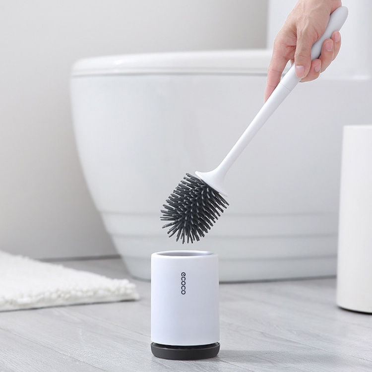 

ecoco Mounted Silicone Soft ToiletBrush Bathroom Cleaning Products, Style:Floor Standing