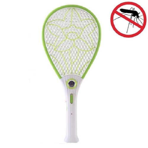 

LED Rechargeable Electric Mosquito Swatter Big Net Surface Electronic Mosquito Killer, Specification:CN Plug(Green)