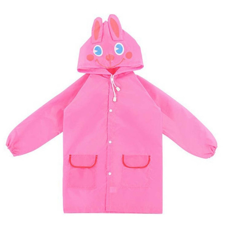 

2 PCS Outdoor Cute Waterproof Kids Rain Coat Kids Animal Style(Pink)