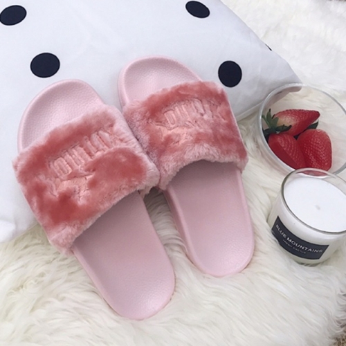 

2 Pair Women Plush letter shoes Warm Shoes, Shoe Size:38(Pink)
