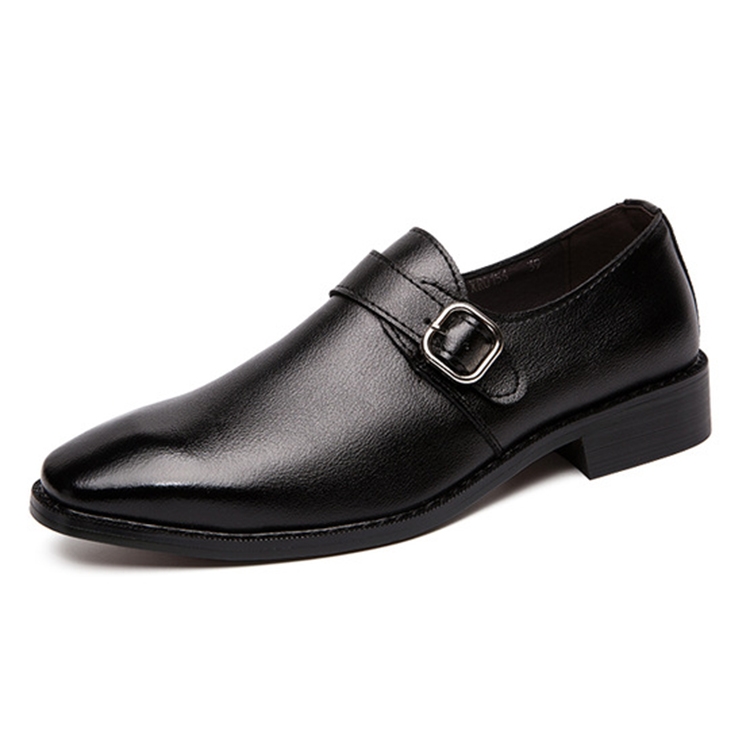 

Men Leather Shoes Office Loafers Man Casual Wedding Shoes, Size:39(Black)