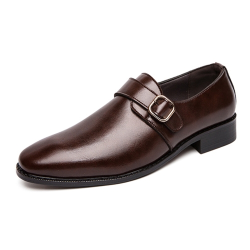 

Men Leather Shoes Office Loafers Man Casual Wedding Shoes, Size:42(Brown)