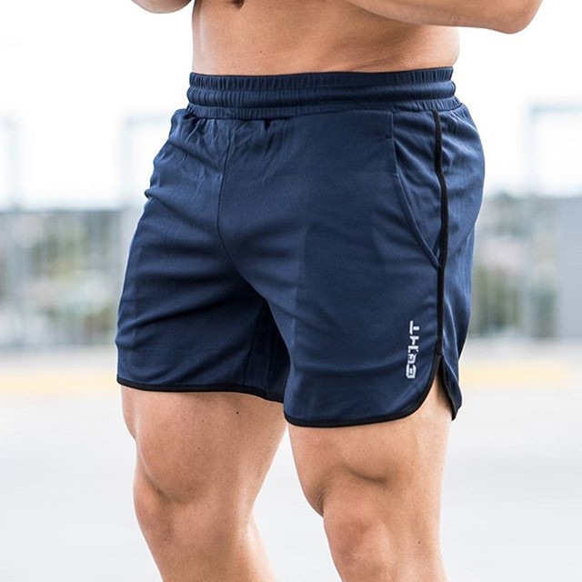 

Summer Running Shorts Men Sport Jogging Fitness Shorts Quick Dry Men Gym Shorts, Size:M(Navy Blue)
