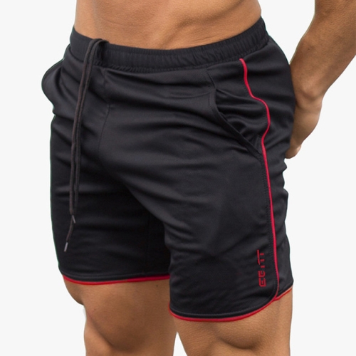 

Summer Running Shorts Men Sport Jogging Fitness Shorts Quick Dry Men Gym Shorts, Size:L(Black)