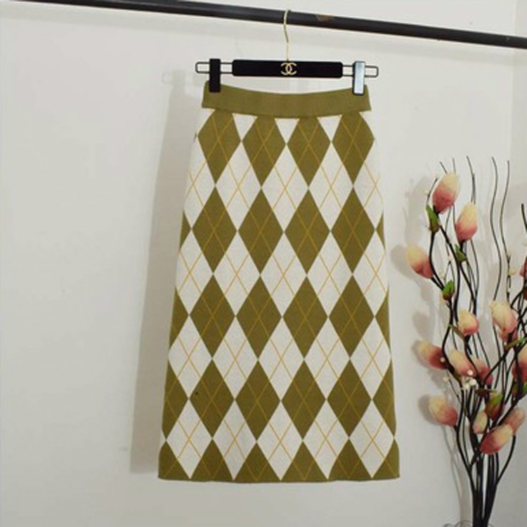 

Autumn and Winter Women Bag Hip Slim High Waist Knit Skirt, Size: One Size( Khaki )