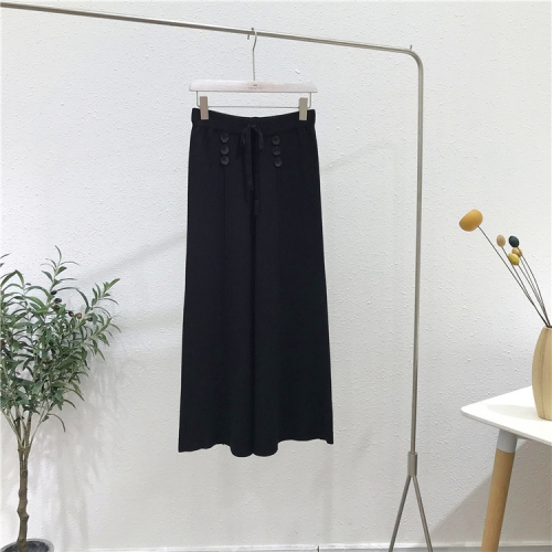 

Autumn and Winter High Waist Drape Straight Wide Leg Pants, Size: One Size( Black )