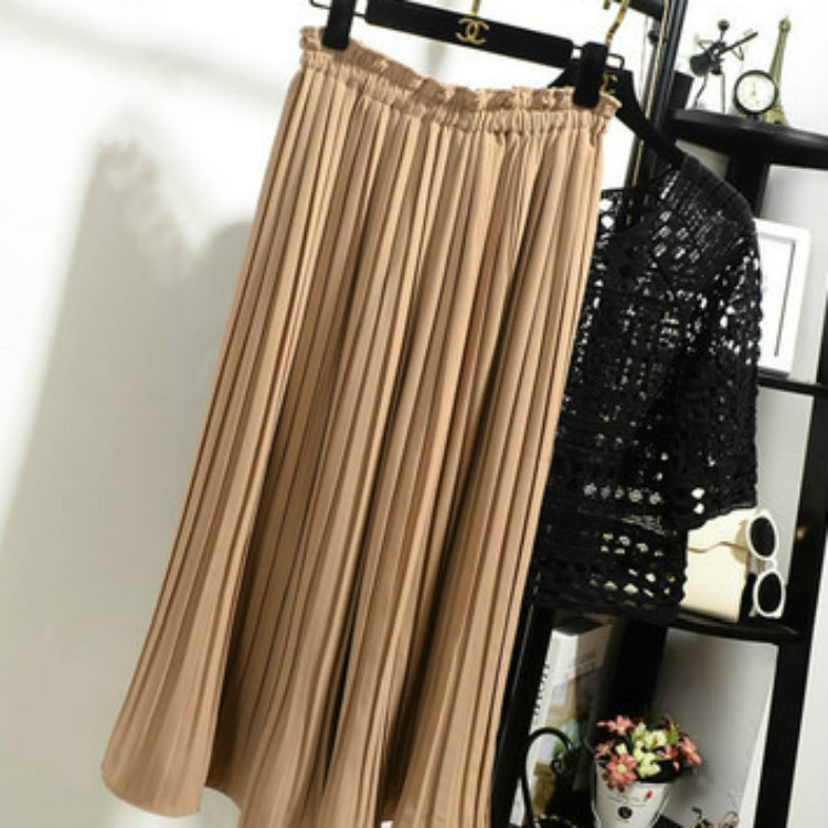 

Spring Thin High Waist Ruffled Pleated Wide Leg Pants Female Chiffon Trousers, Size: One Size(Khaki)