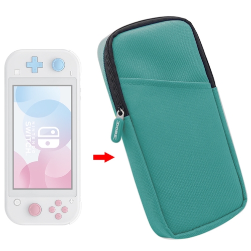 

Mini Host Storage Case Zipper Protection Nylon Soft Cloth Bag for Switch Lite(Green Blue)