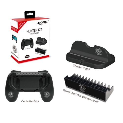 

DOBE TNS-860 Hunter Set for Switch，Small Handle Grip + Host Charger + Game Card Box Stand