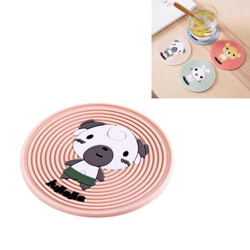 

2 PCS Cartoon Animal Pattern Silicone Insulation Pad Placemat Home Anti-scalding Casserole High Temperature Potholder Heat-resistant Coaster, Size:S(Pink)