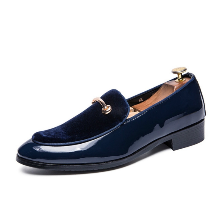 

Pointed Set Men Leather Shoes, Size:38(Blue )
