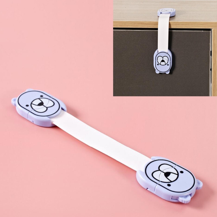 

2 PCS Child Safety Protection Supplies Baby Cartoon Poster Safety Lock Drawer Anti-pinch Hand Protection Lock(Blue)