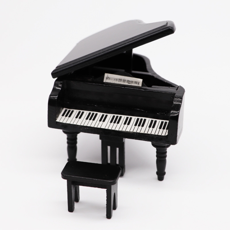 

1:12 Mini House Toy Simulation Grand Piano Decoration(black )