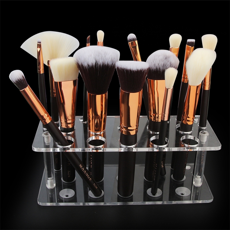 

20 Holes Makeup Brush Display Stand Makeup Brush Holder Drying Rack Holder Air Brush Tool Brush Placement Table(Transparent)