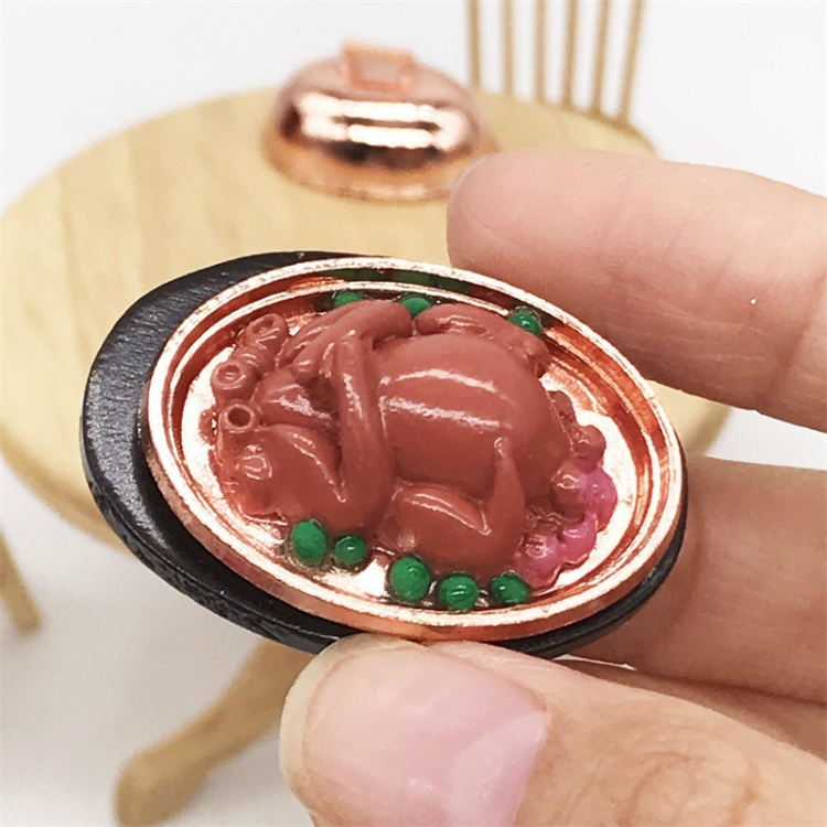 

1:12 Mini House Toy Simulation Christmas Turkey Kitchen Decoration(Brown)