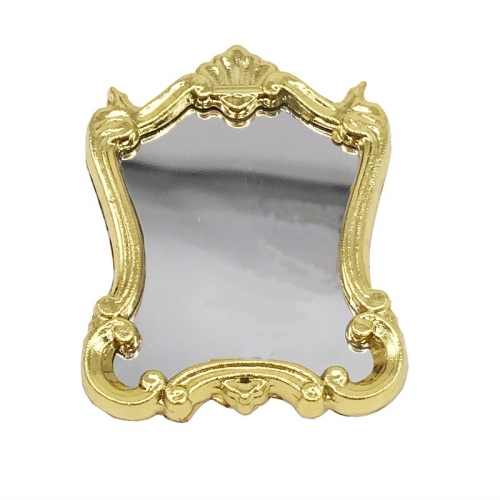 

3 PCS Mini Dollhouse Pocket Furniture Accessories Classical Mirror(Gold)