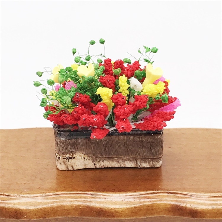 1:12 Dollhouse Miniature Furniture Flower Potted Clay Garden Scene Landscape
