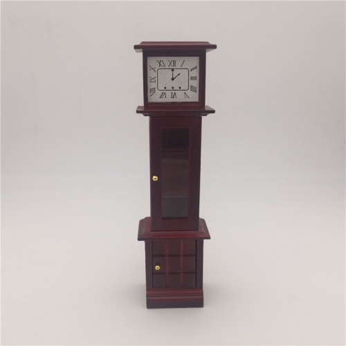 

1:12 Mini House Toy Simulation Mahogany Vintage Clock