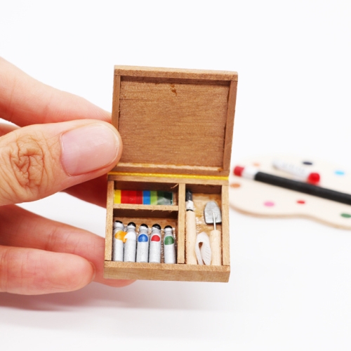 

Dollhouse Furniture Accessories Pocket Watercolor Box Simulation Painting Pox