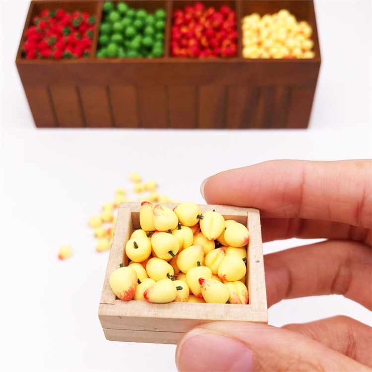 

30 PCS / 3 Packs 1:12 Mini Doll House Simulation Peach Kitchen Food Play Accessories Miniature Fruit Decoration