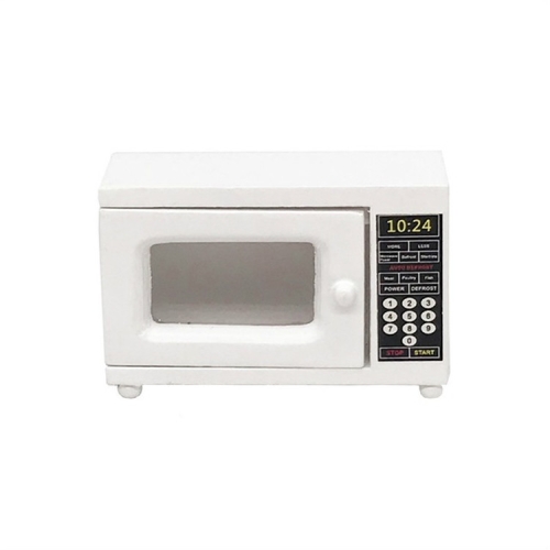 

1:12 Model Doll House Kitchen Decoration Fine Microwave Oven(White )