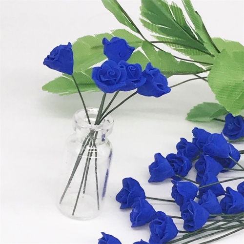 

10 PCS 1:12 Mini Doll House Garden Bedroom Scene Decoration Rose(Blue )