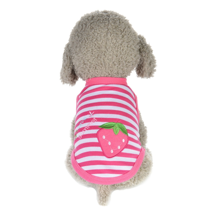 

2 PCS A0904 Pet Dog Clothes Round Neck Shirt Strawberry Clothes, Size:XS(Pink)