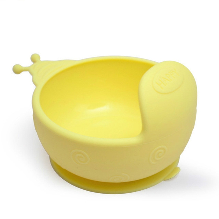 

Snail Shape Silicone Baby Suction Bowl Slip Resistant Learning Feeding Tableware Baby Dinnerware Set(Yellow)
