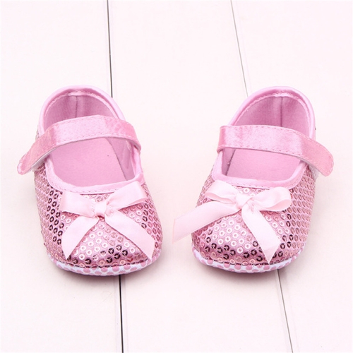 

Baby Girl First Walkers Spring Autumn Toddler Shoes Bling Bow Princess Shoes, Size:11cm(Pink)