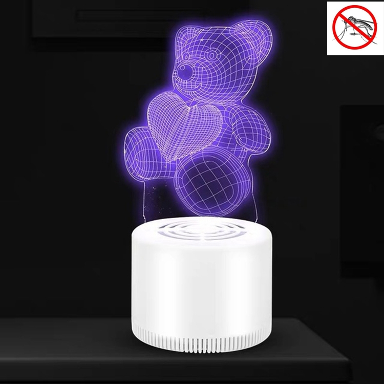 

Creative 3D Mute USB Household Mosquito Killer LED Night Trap Lights, Style:Little Bear(USB+Plug)(USB+Plug)