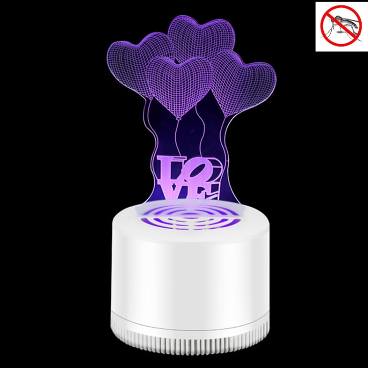 

Creative 3D Mute USB Household Mosquito Killer LED Night Trap Lights, Style:Balloon(USB+Plug)