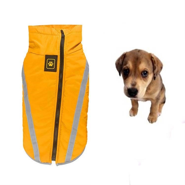 

Dog Reflective Strip Coat Jackets Winter Waterproof Warm Dog Vest, Size: 4XL(Yellow)