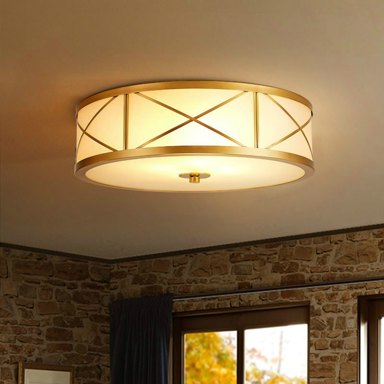 

35cm Bedroom Living Room Simple Copper Lamps with 5W White Light LED