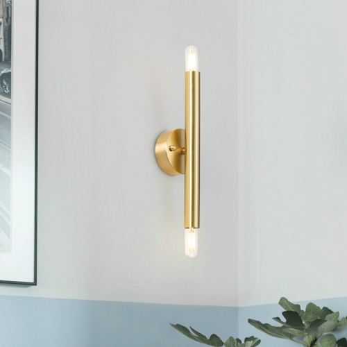 

Pure Copper Double Heads E14 LED Living Room Background Wall Stairs Copper Double Heads Wall Lamp, Power source: Without Light Source