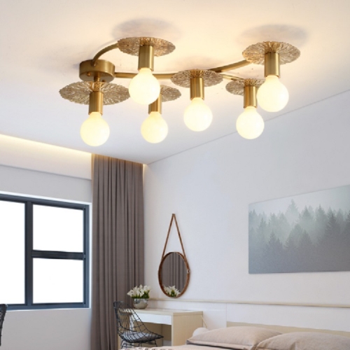 

6 Heads Modern Creative All-copper Glass Lampshade Ceiling Lamp(Without Light Source )