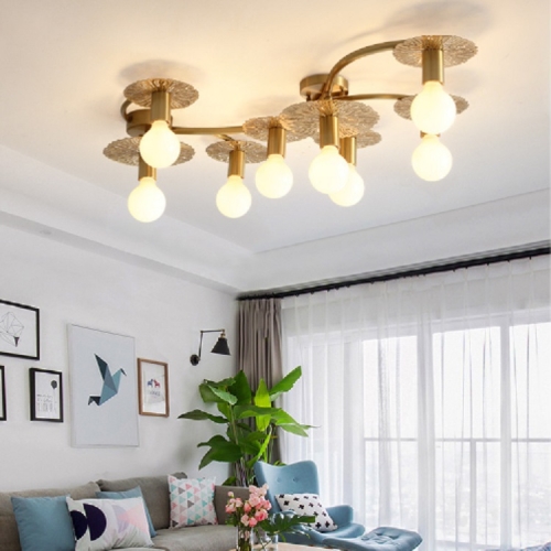 

8 Heads Modern Creative All-copper Glass Lampshade Ceiling Lamp(Without Light Source )